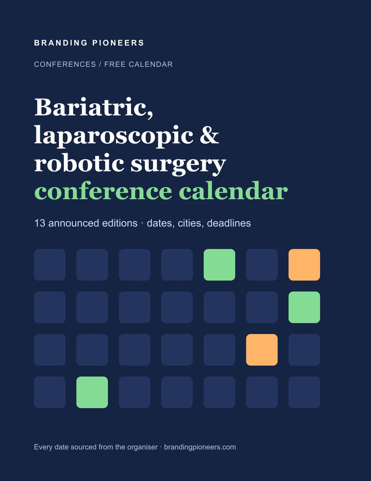 Bariatric & robotic surgery Conference Calendar 2026–2027 cover
