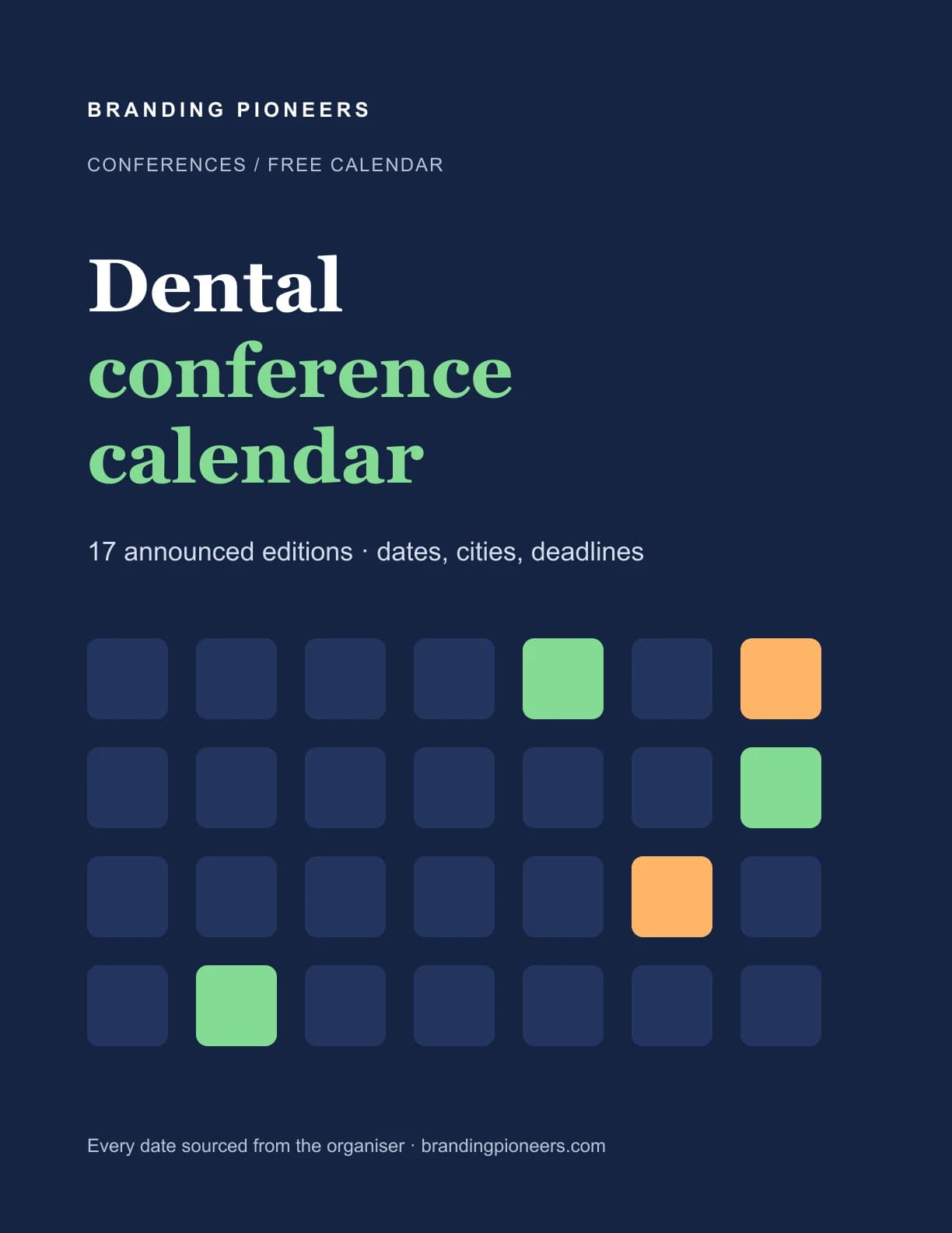 Dental Conference Calendar 2026–2027 — guide cover