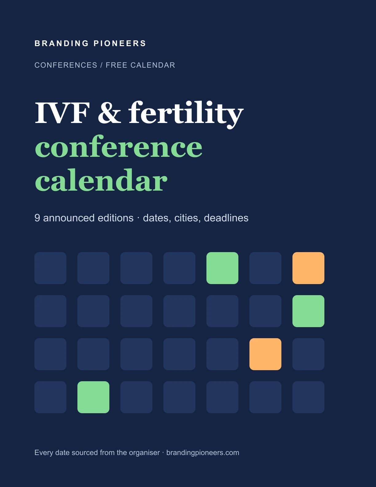 IVF & fertility Conference Calendar 2026–2027 — guide cover