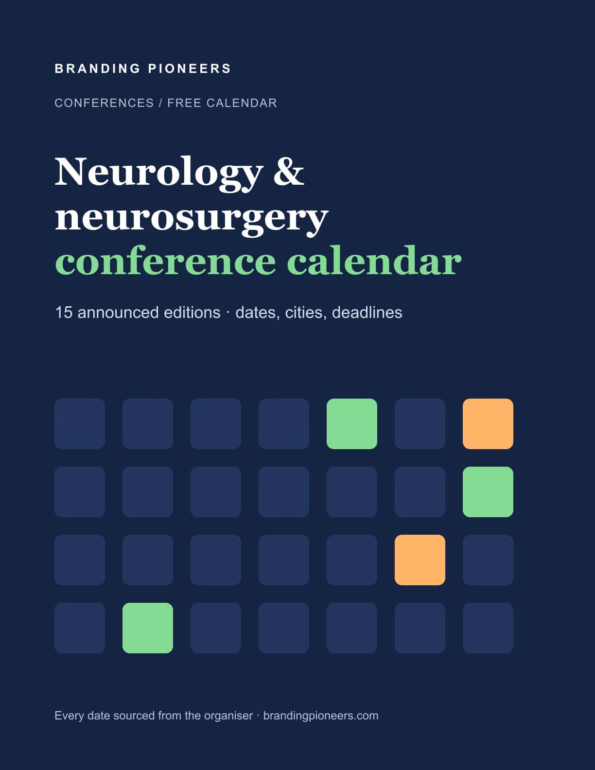Neurology & neurosurgery Conference Calendar 2026–2027 cover