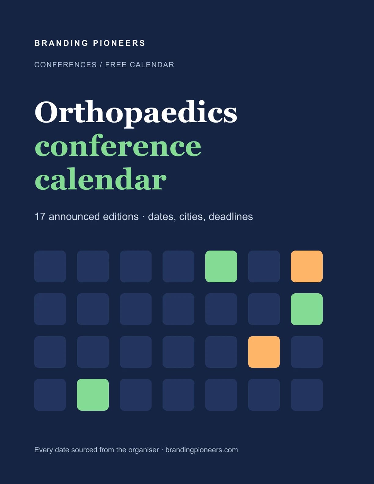 Orthopaedics Conference Calendar 2026–2027 cover