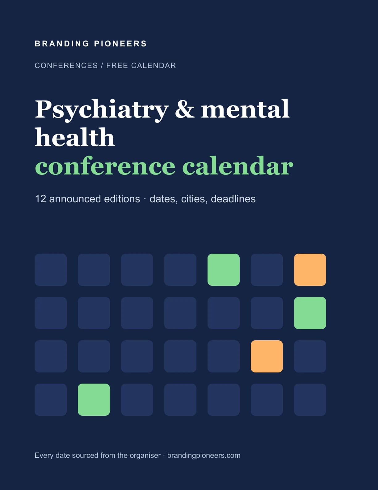 Psychiatry & mental health Conference Calendar 2026–2027 cover
