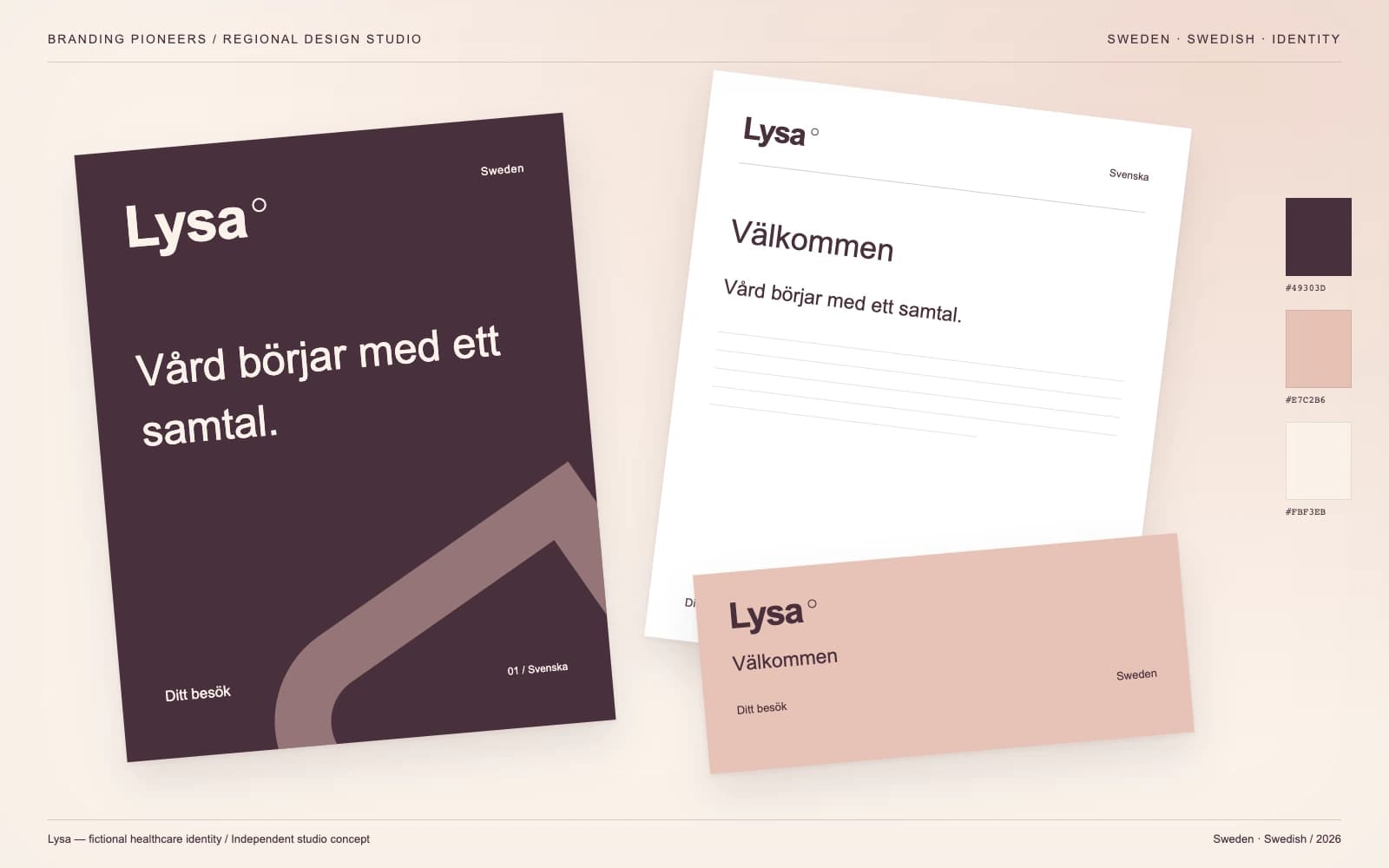 Lysa: Sweden identity and stationery concept