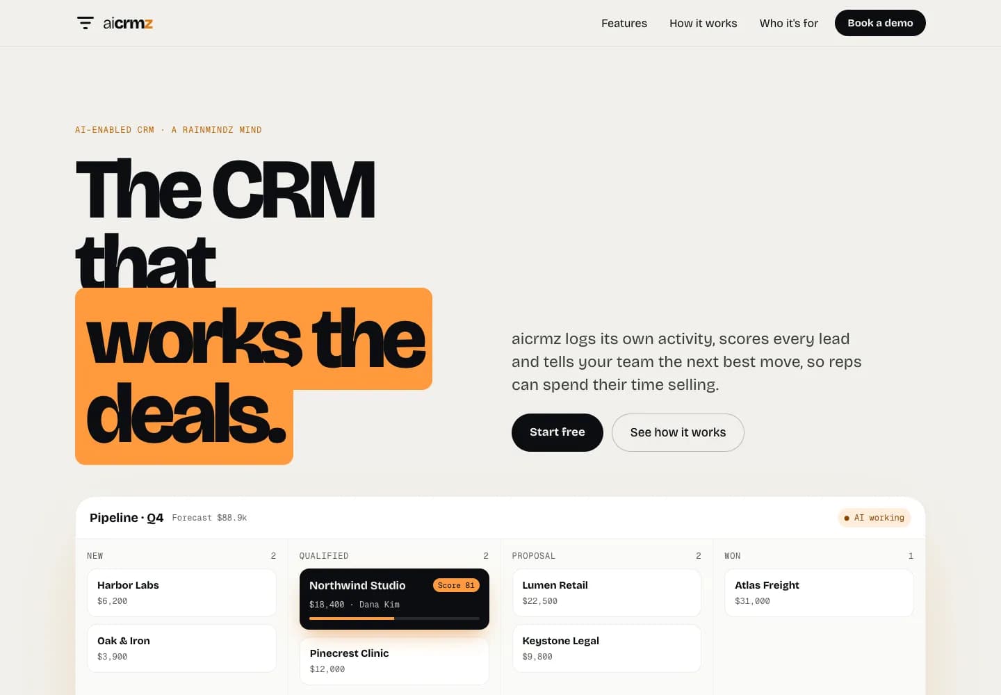 aicrmz website homepage