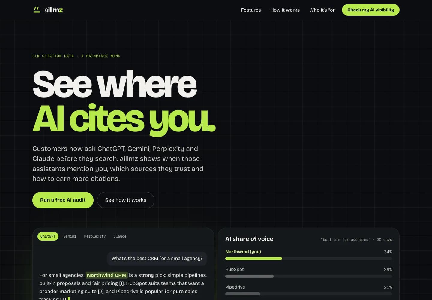 aillmz website homepage