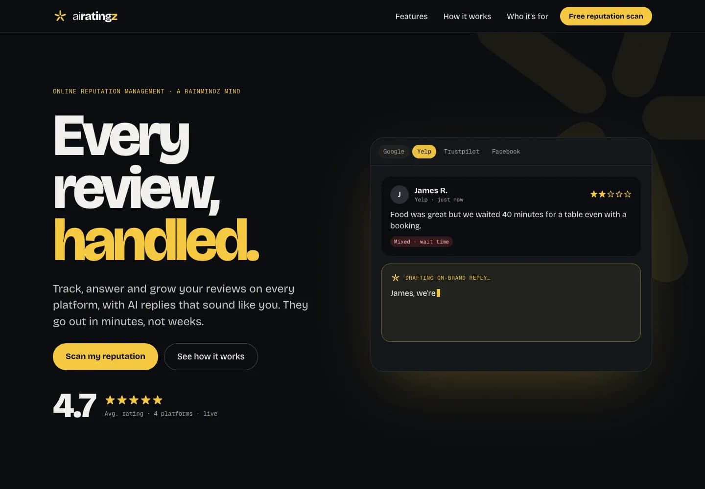 airatingz website homepage