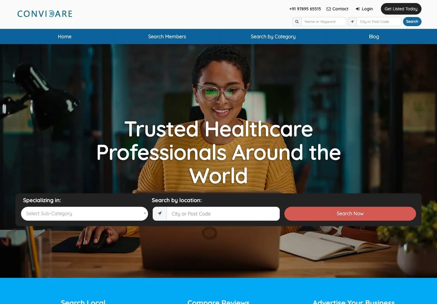 ConviCare website homepage