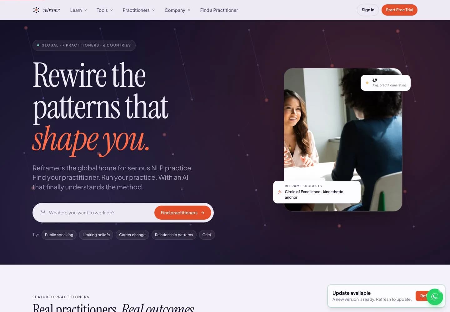 NLP Coachings website homepage