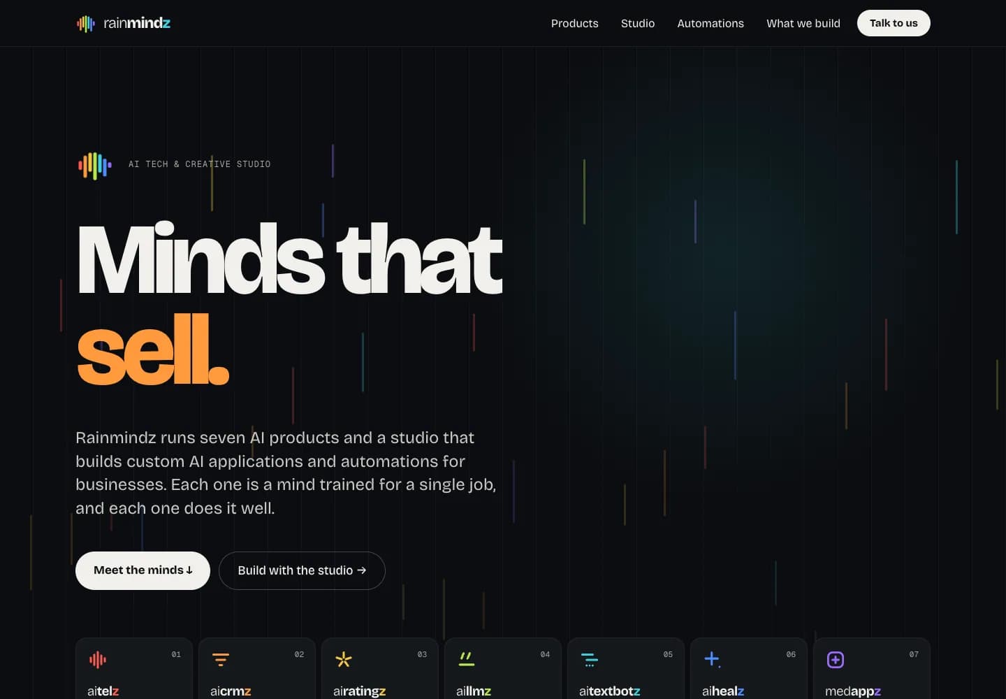 RainMindz website homepage