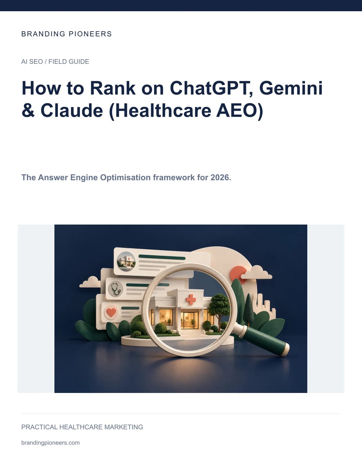How to Rank on ChatGPT, Gemini & Claude (Healthcare AEO) — guide cover