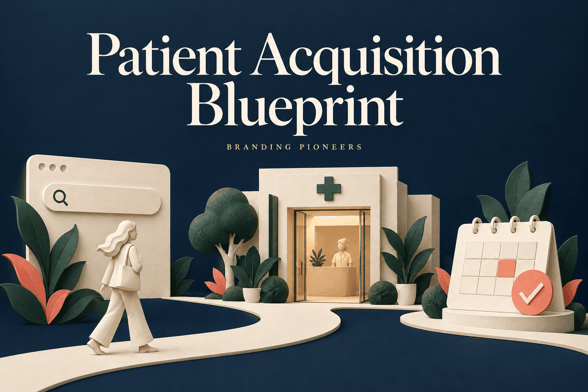 Patient Acquisition Blueprint cover showing the journey from search to a clinic appointment