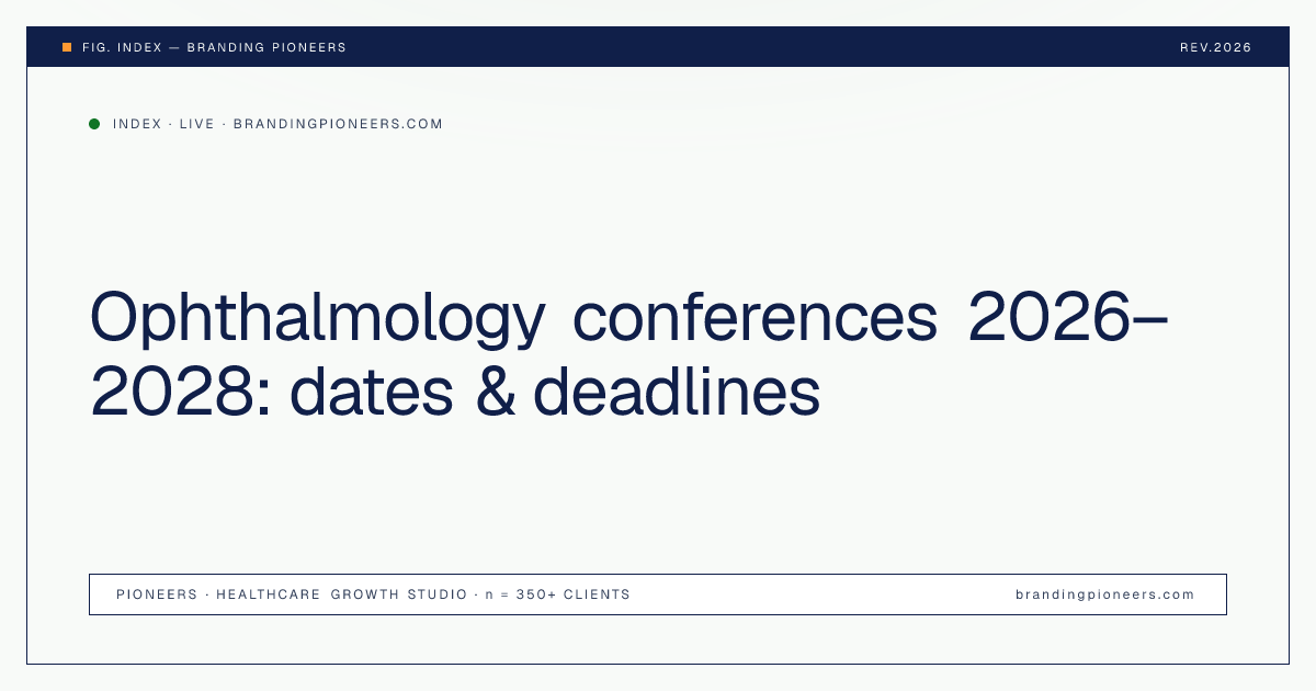 Ophthalmology conferences 2026–2028: dates & deadlines