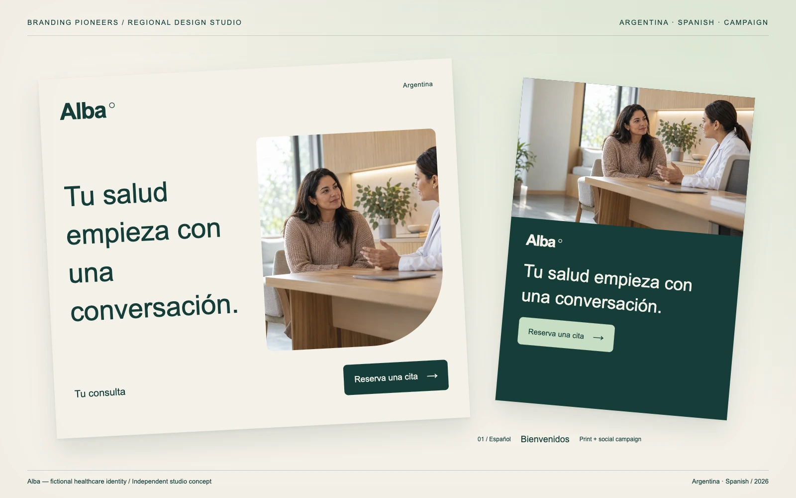 Alba — Argentina, Spanish: Print & social campaign. Independent studio concept.