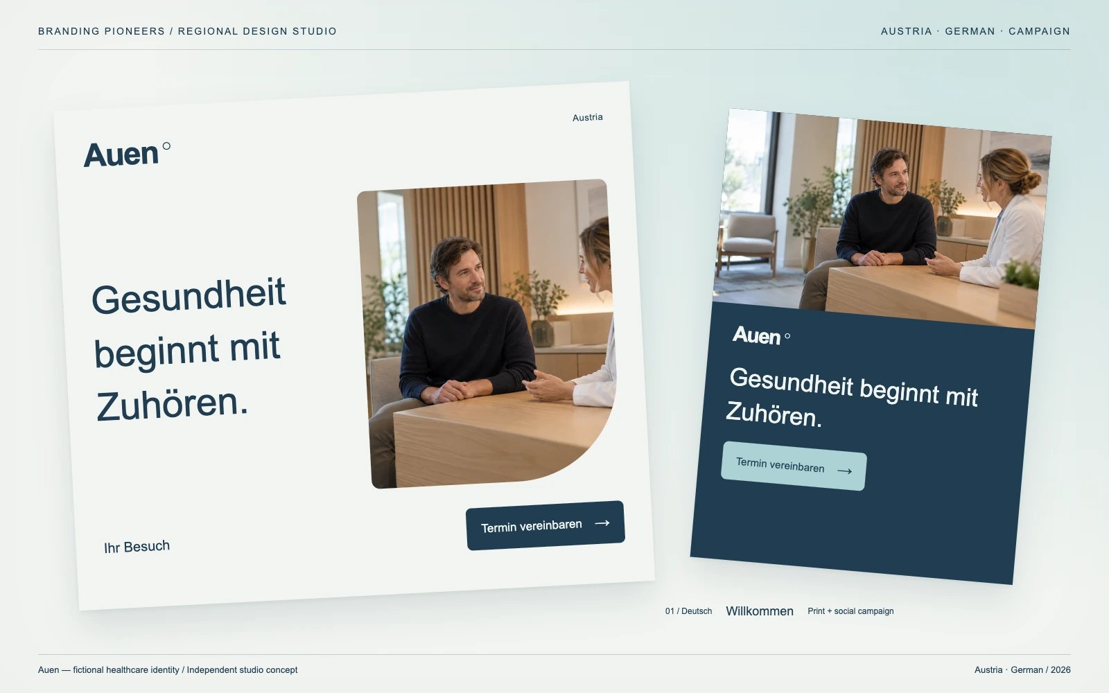 Auen — Austria, German: Print & social campaign. Independent studio concept.