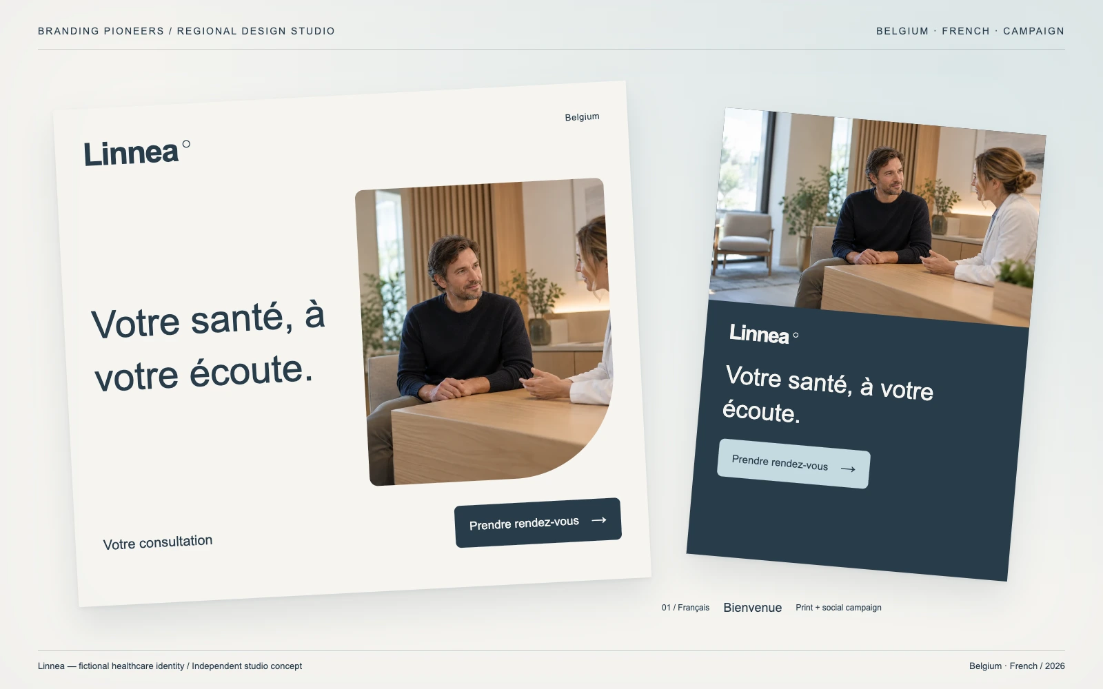 Linnea — Belgium, French: Print & social campaign. Independent studio concept.