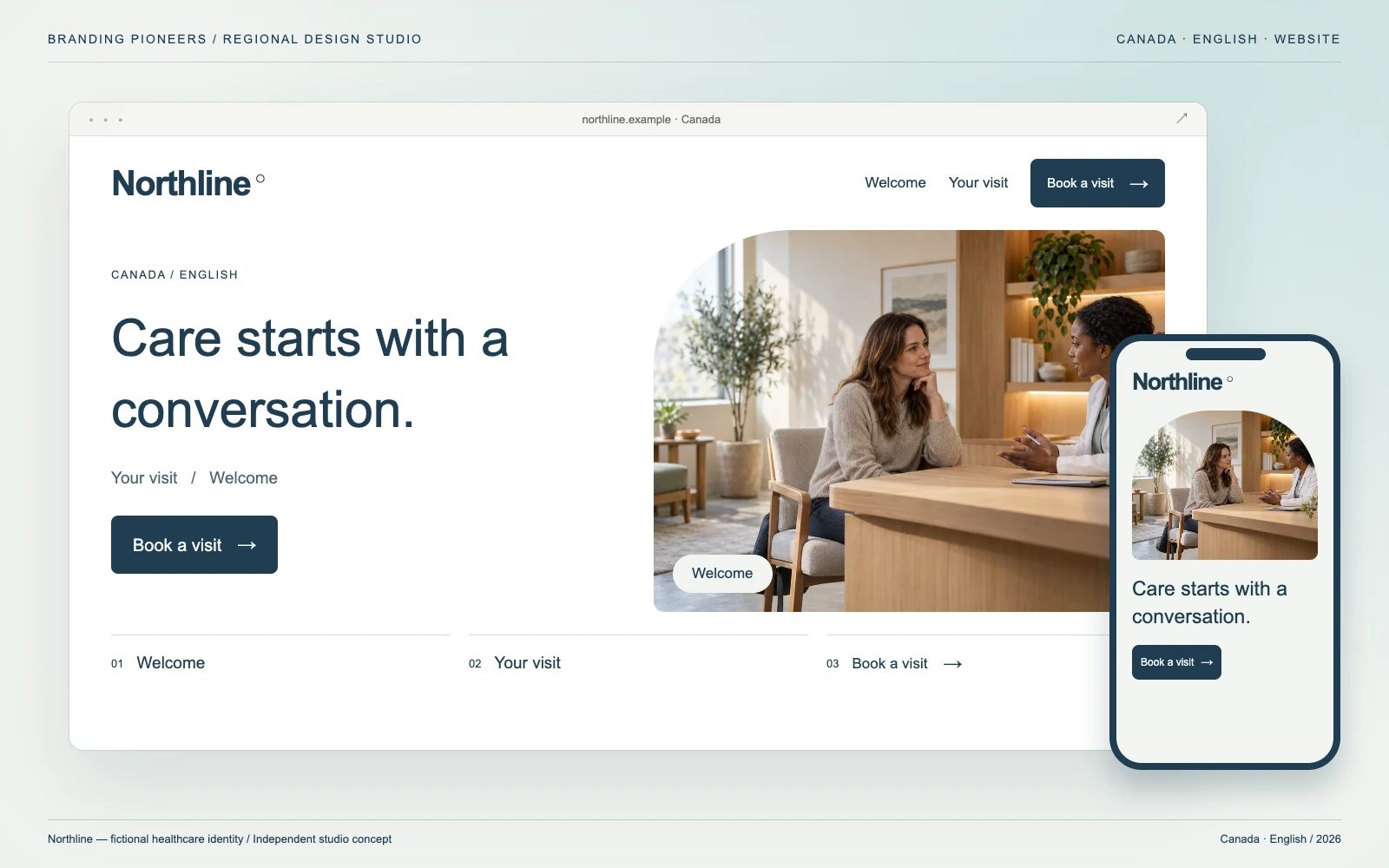 Northline — Canada, English: Website & mobile. Independent studio concept.