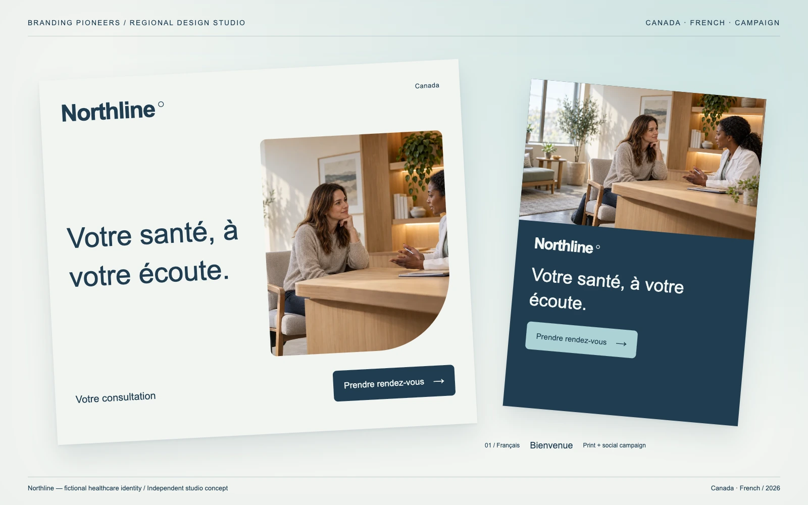 Northline — Canada, French: Print & social campaign. Independent studio concept.