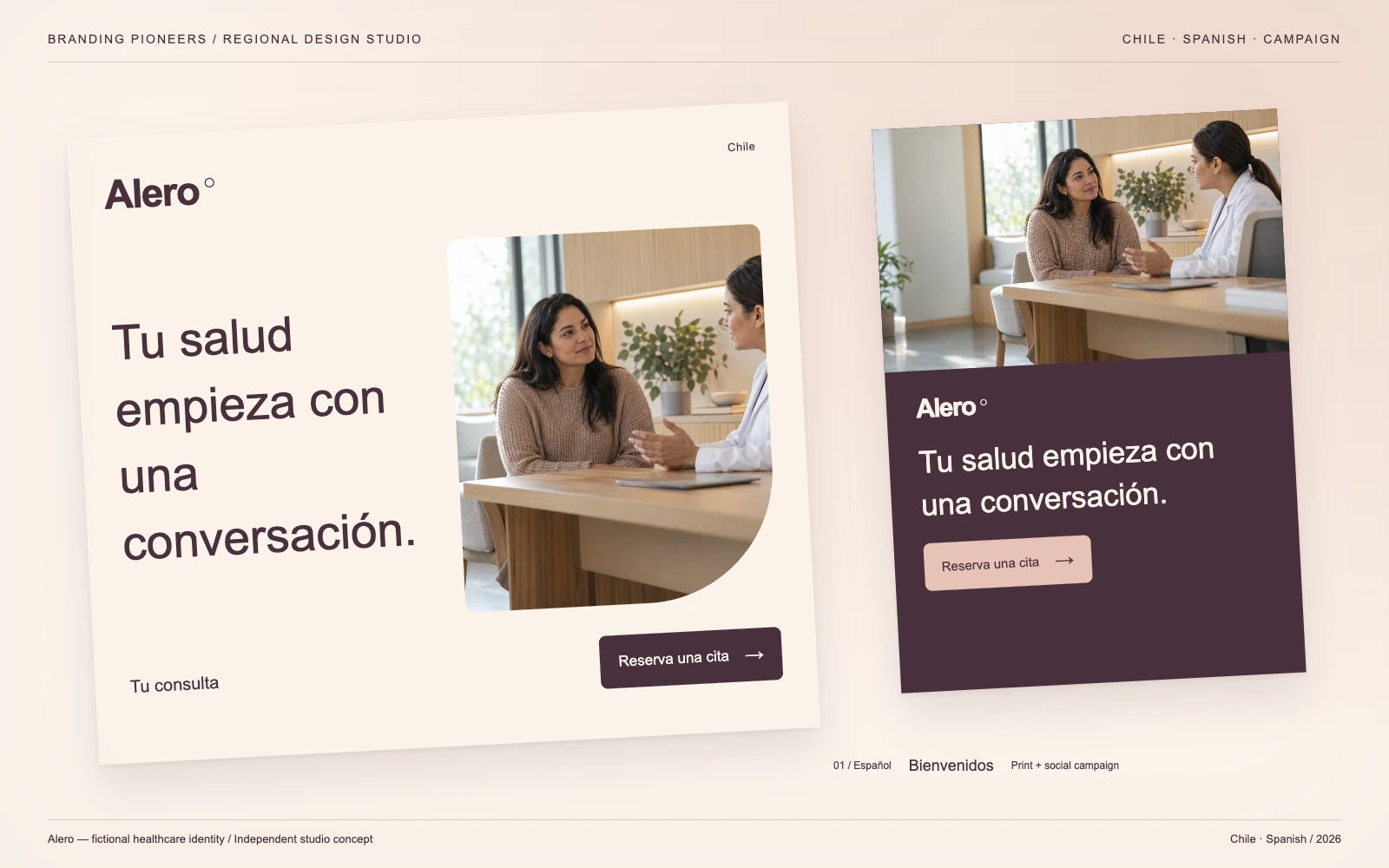 Alero — Chile, Spanish: Print & social campaign. Independent studio concept.
