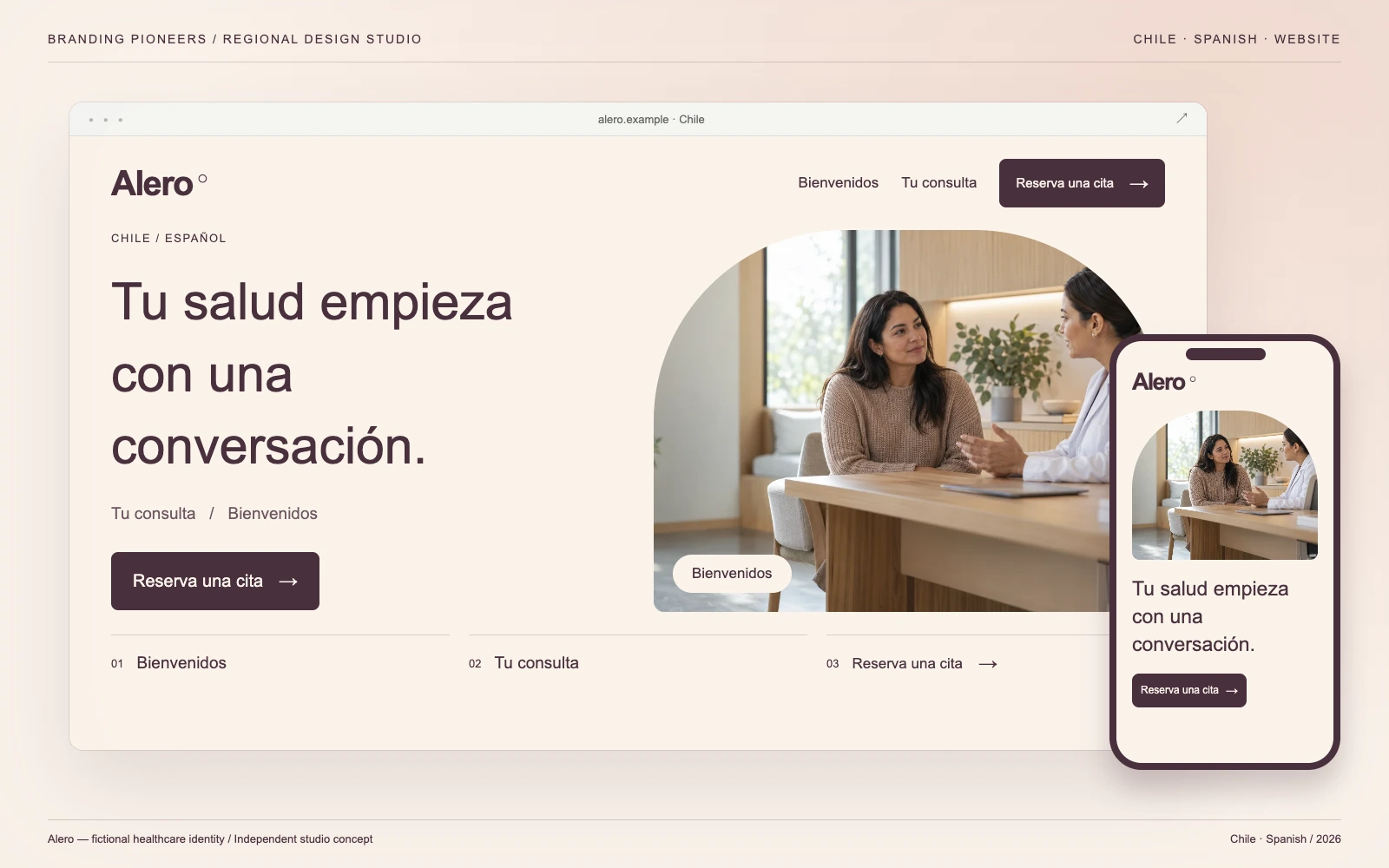 Alero — Chile, Spanish: Website & mobile. Independent studio concept.