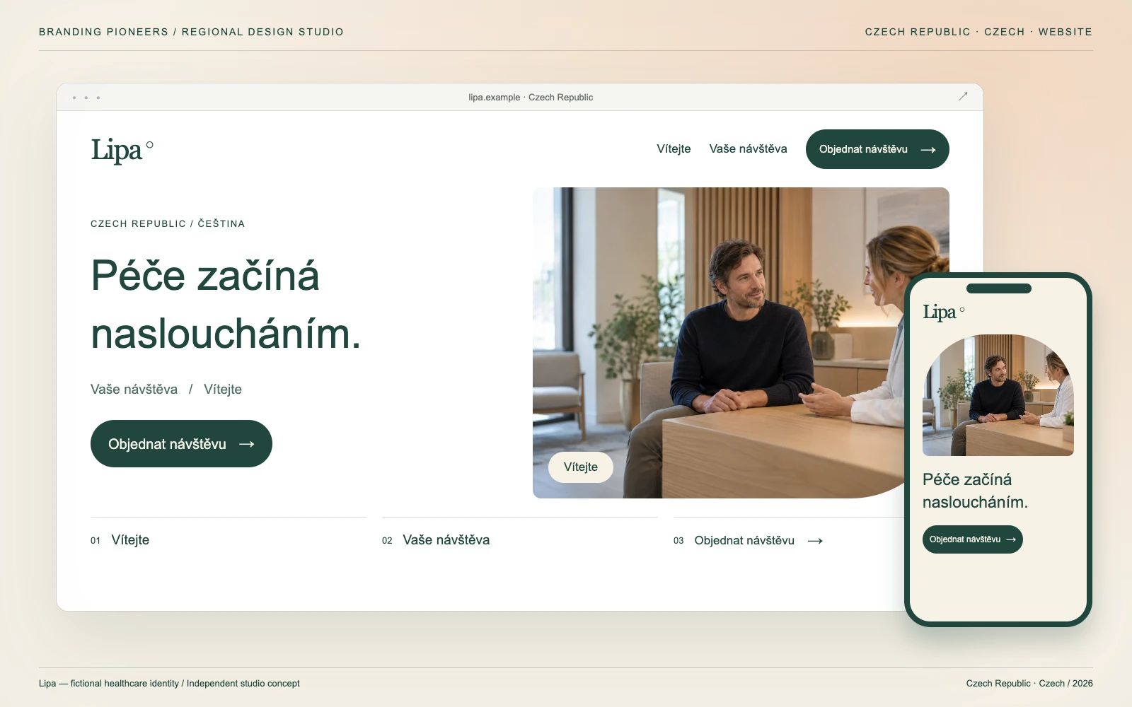 Lipa — Czech Republic, Czech: Website & mobile. Independent studio concept.