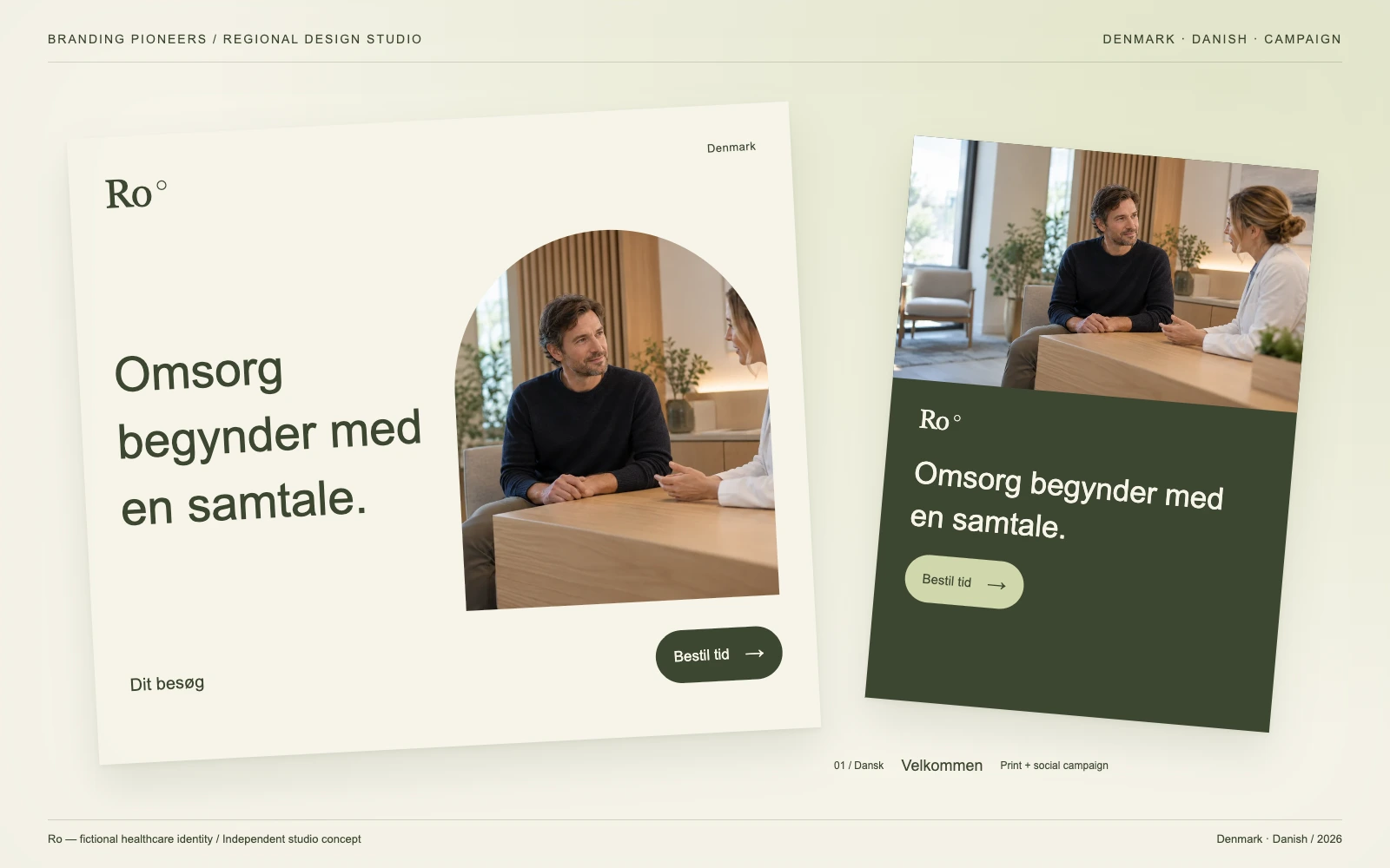 Ro — Denmark, Danish: Print & social campaign. Independent studio concept.