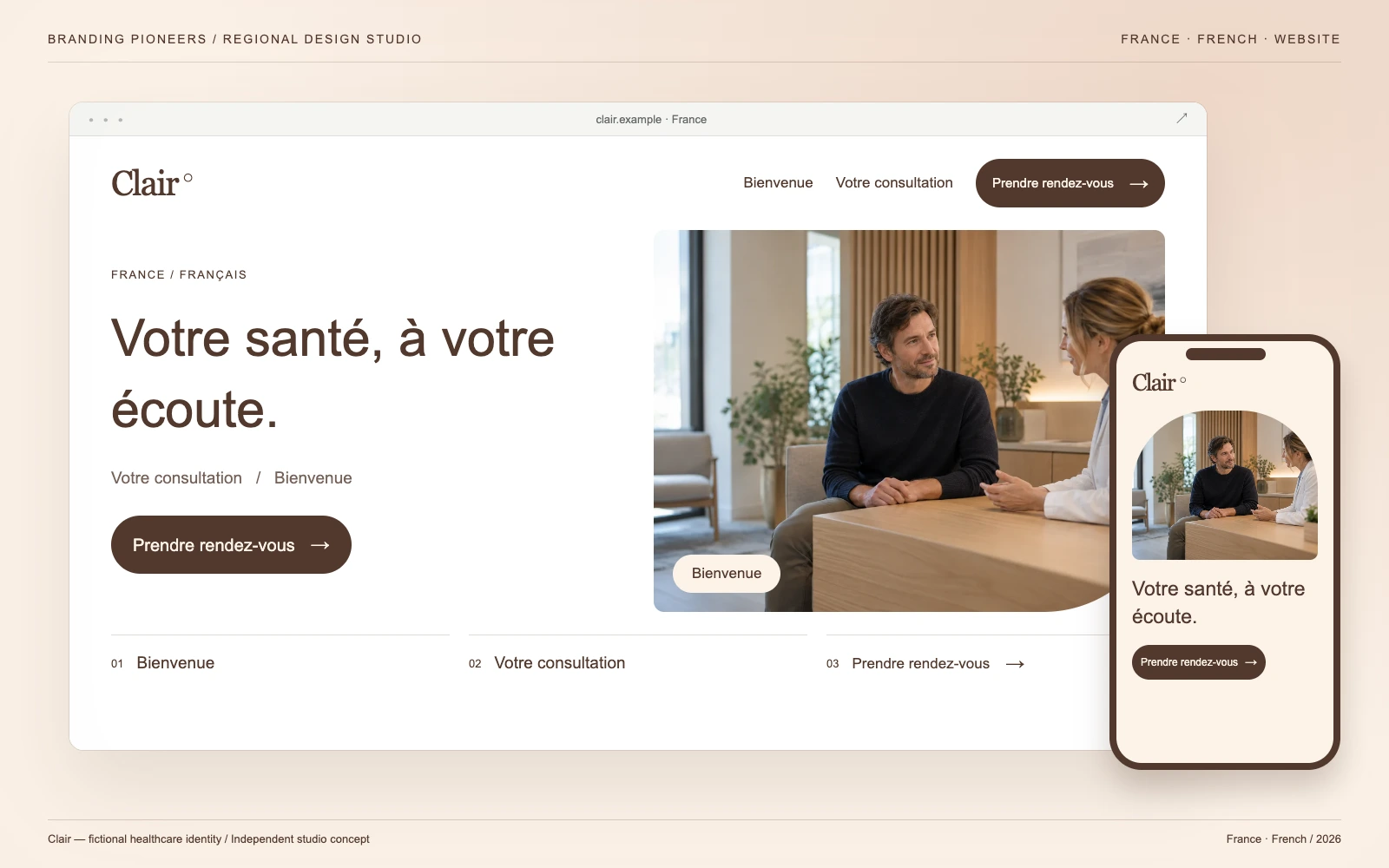 Clair — France, French: Website & mobile. Independent studio concept.