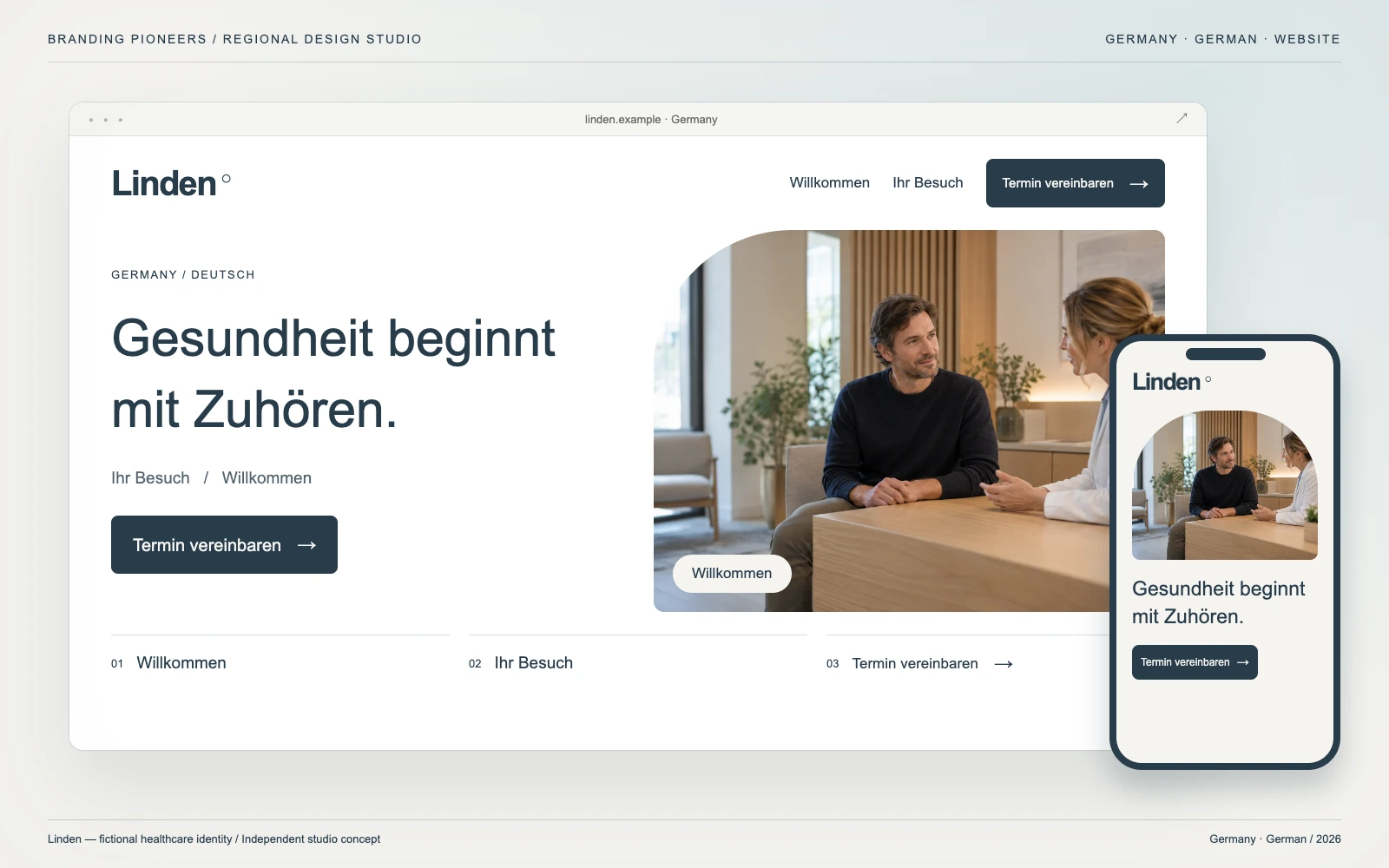 Linden — Germany, German: Website & mobile. Independent studio concept.