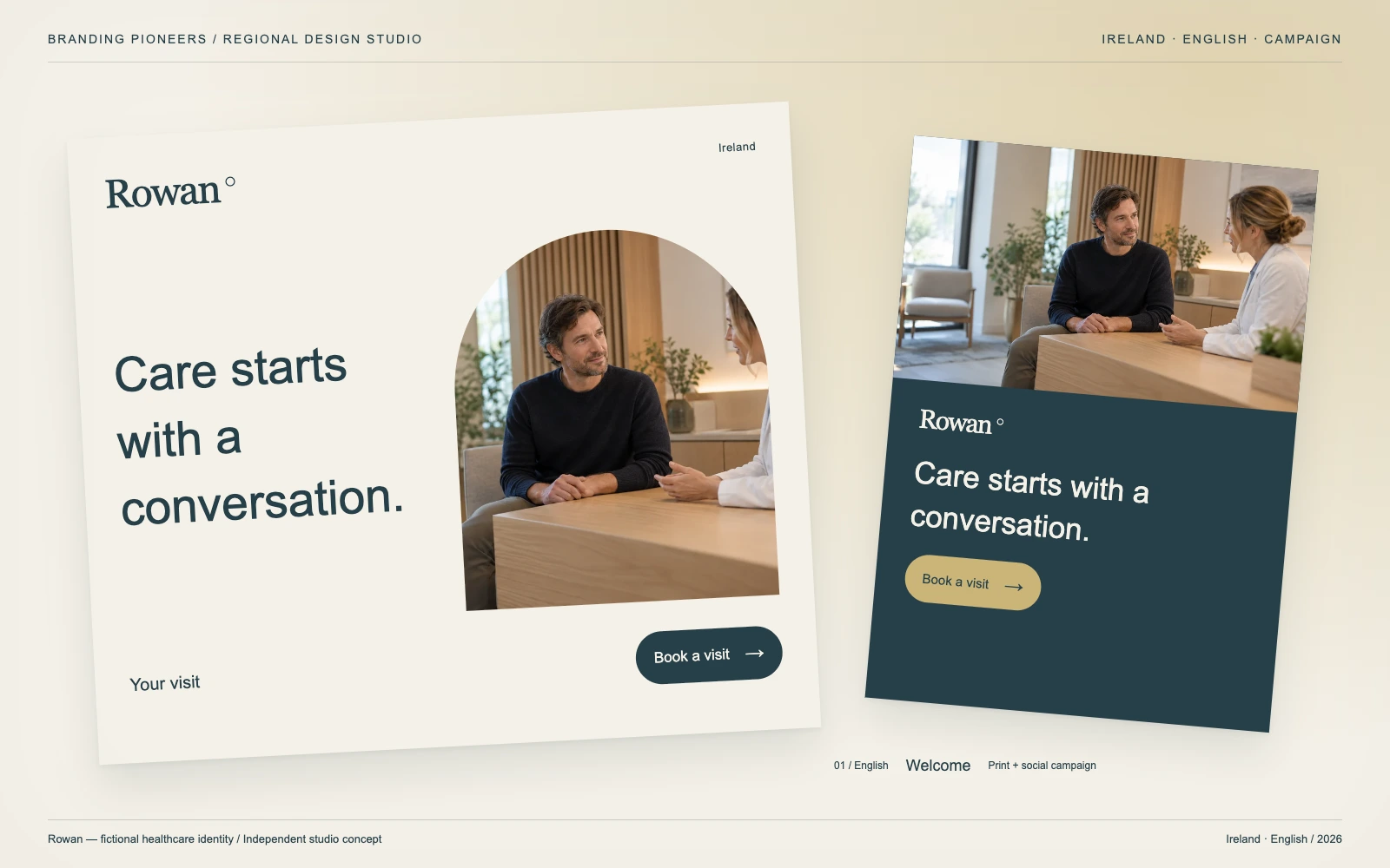 Rowan — Ireland, English: Print & social campaign. Independent studio concept.