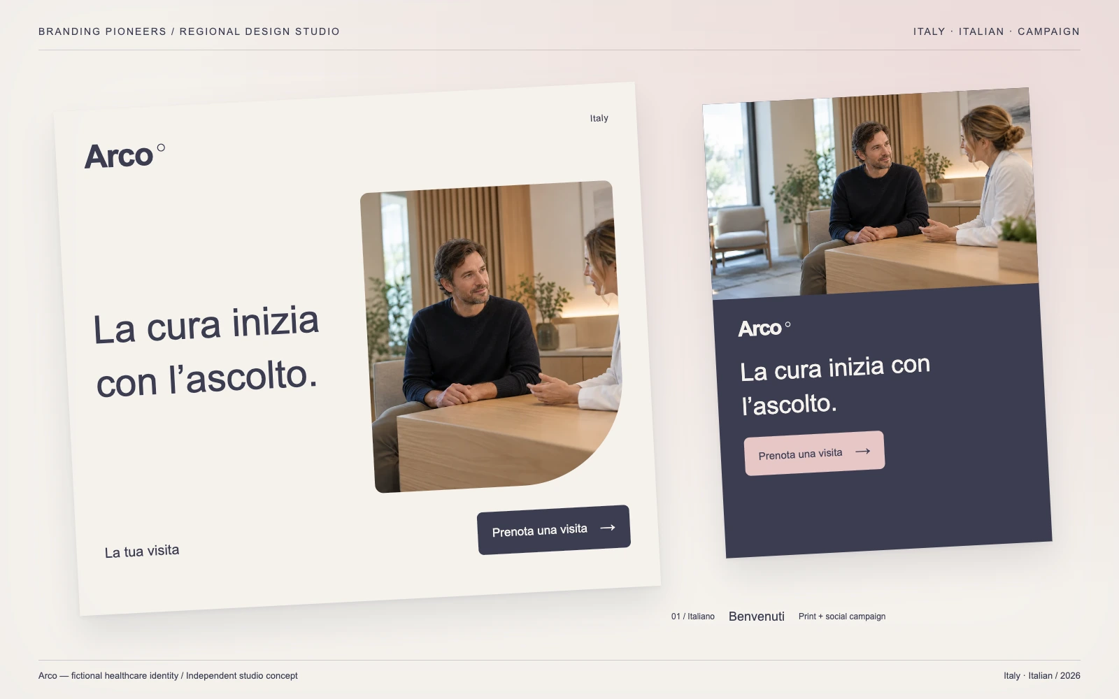 Arco — Italy, Italian: Print & social campaign. Independent studio concept.