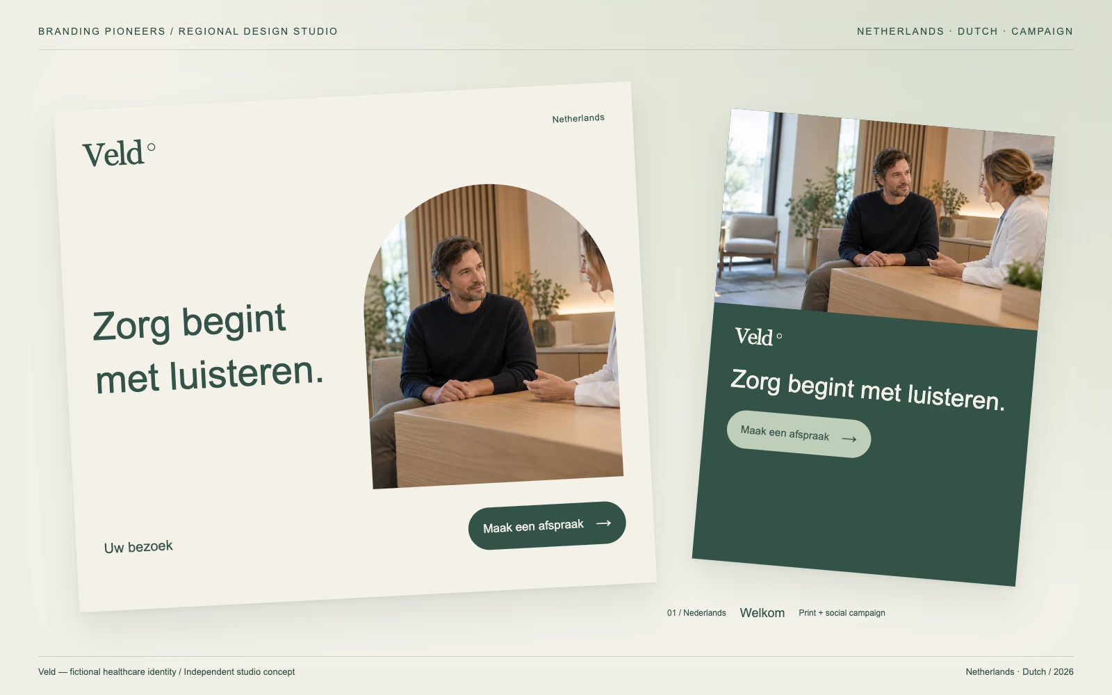 Veld — Netherlands, Dutch: Print & social campaign. Independent studio concept.