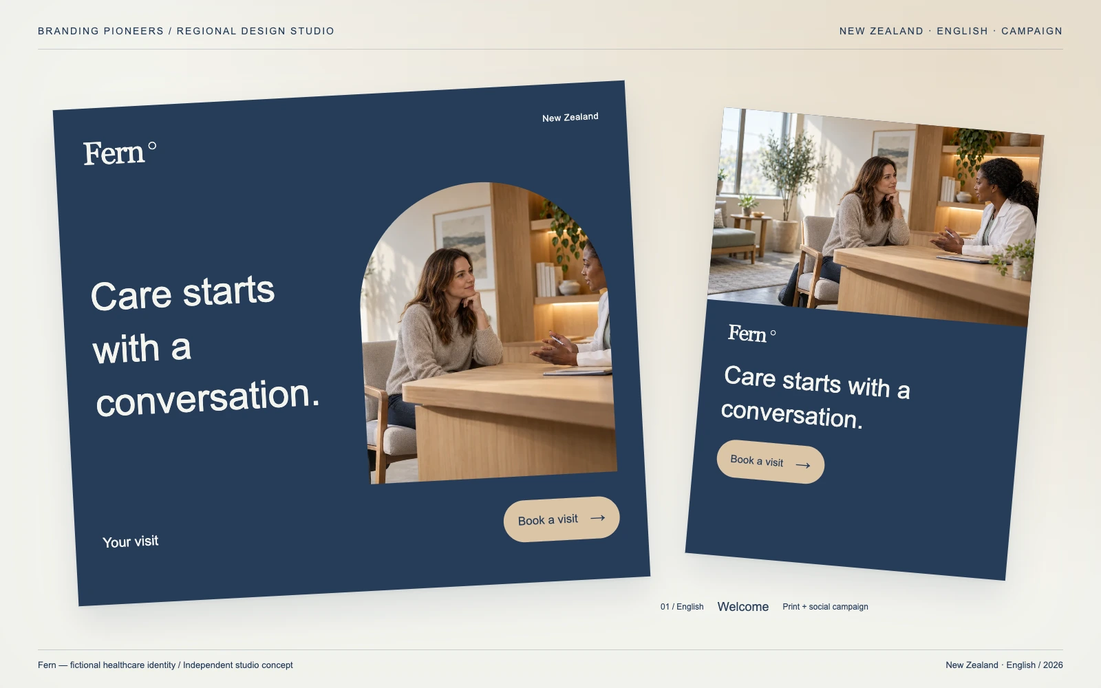 Fern — New Zealand, English: Print & social campaign. Independent studio concept.