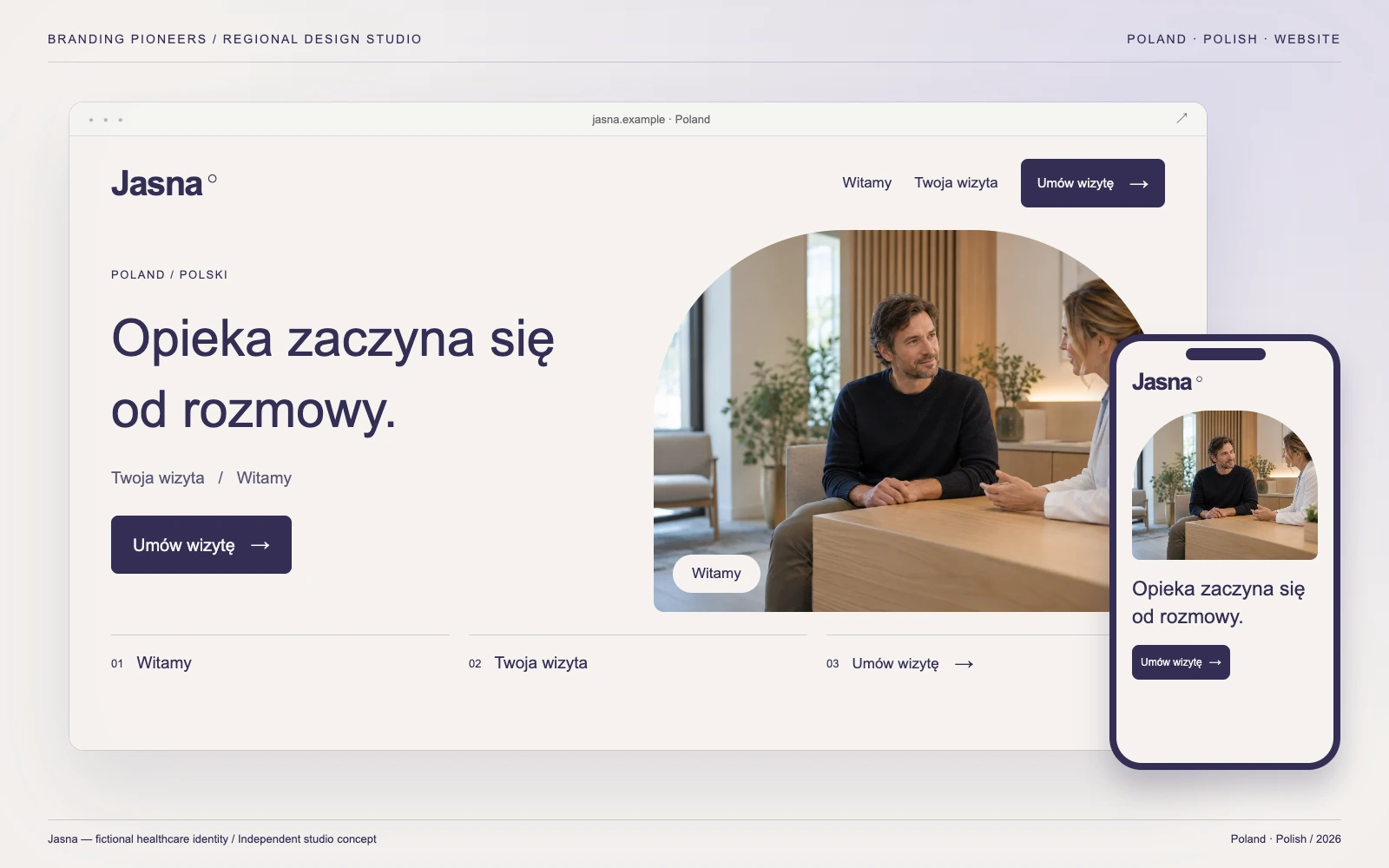 Jasna — Poland, Polish: Website & mobile. Independent studio concept.