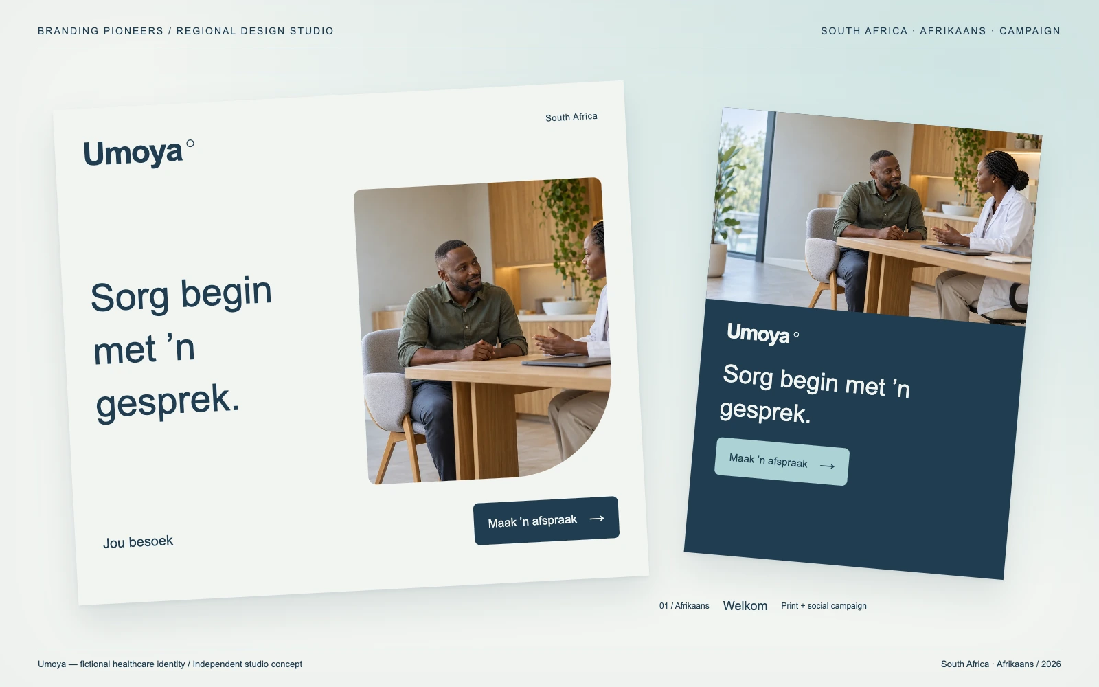 Umoya — South Africa, Afrikaans: Print & social campaign. Independent studio concept.