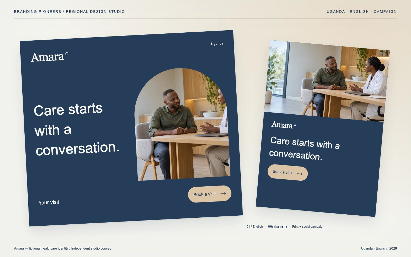 Amara — Uganda, English: Print & social campaign. Independent studio concept.