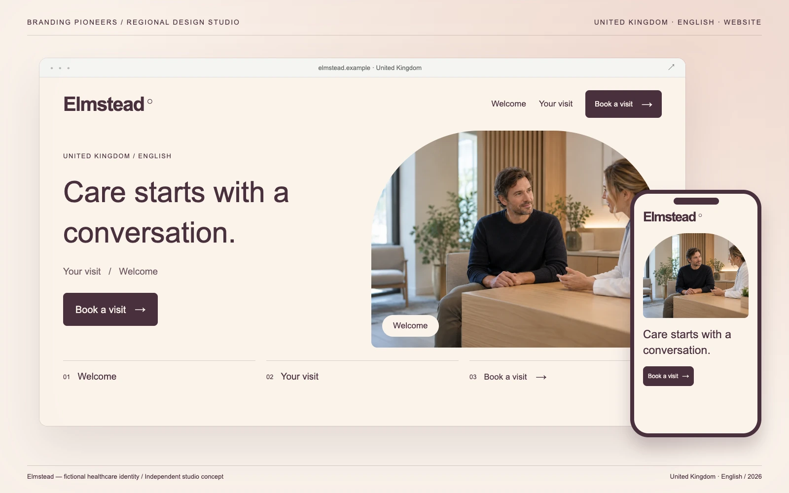 Elmstead — United Kingdom, English: Website & mobile. Independent studio concept.