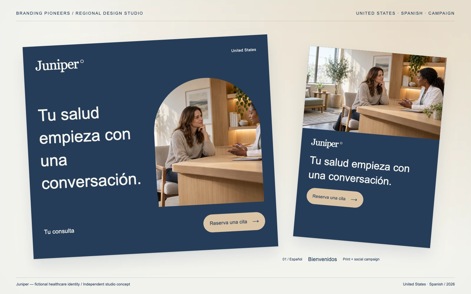 Juniper — United States, Spanish: Print & social campaign. Independent studio concept.