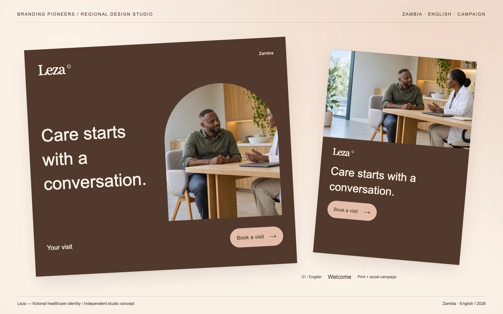 Leza — Zambia, English: Print & social campaign. Independent studio concept.